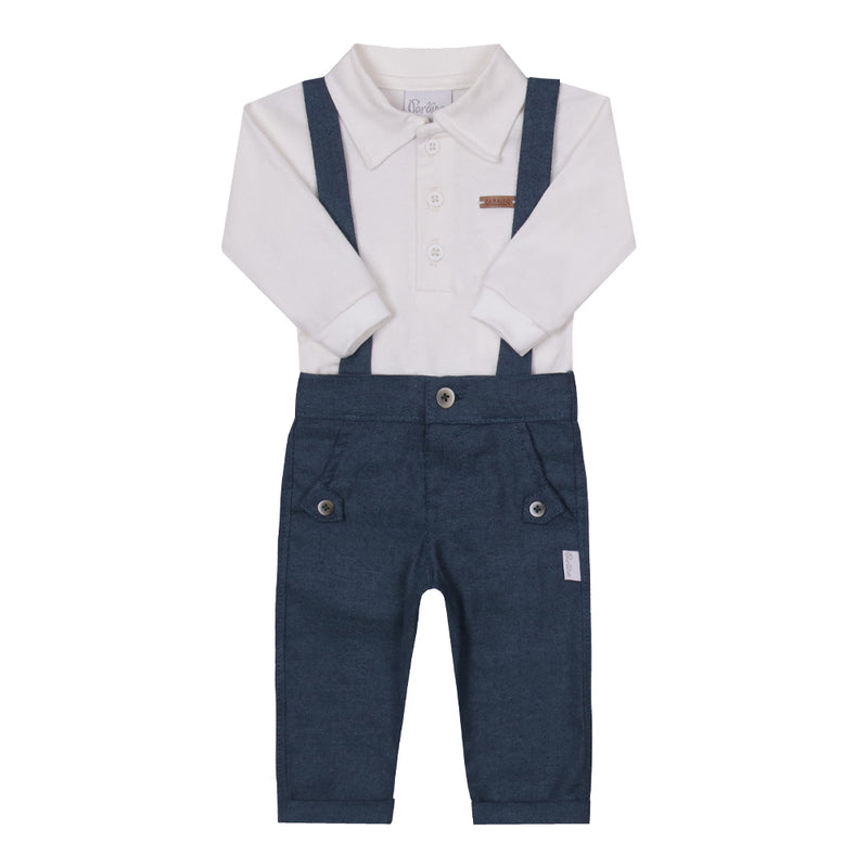Paraíso Conjunto Baby Longo Body Malha Conforto e Calça Flanelada com Suspensório — Charme e Quentura em Cada Detalhe - Image 2