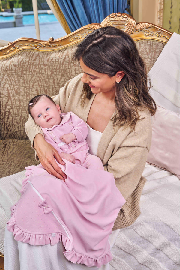 Saída Maternidade Plush e Tricotil com Bordados e Pérolas Paraiso - 16138