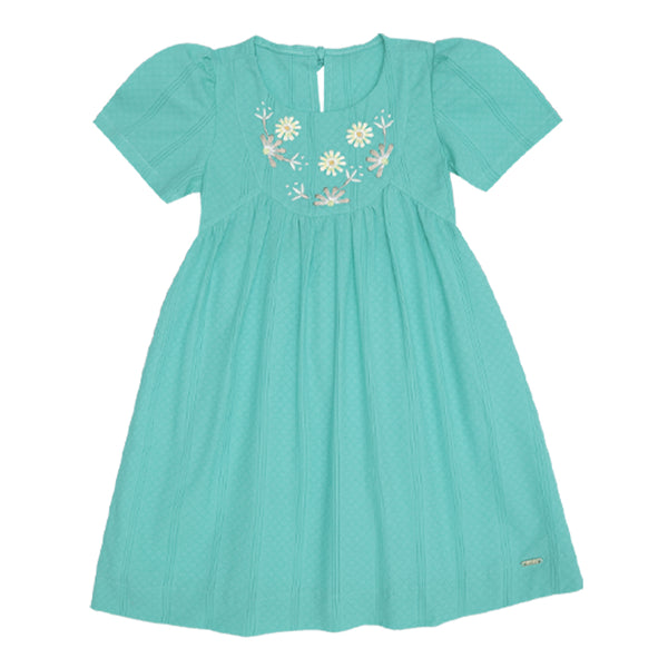 Vestido Kids Verão Em Tecido Matelassê Paraiso