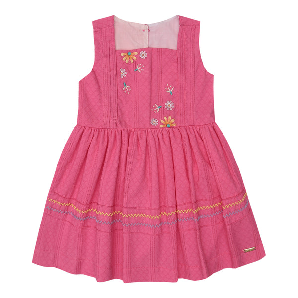 Vestido Verão Em Tecido Maquinetado Paraiso 17024