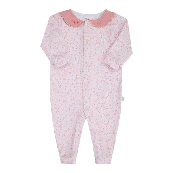 Macacão Longo Feminino em Malha Tricô Levíssima Estampada com Laço Letut