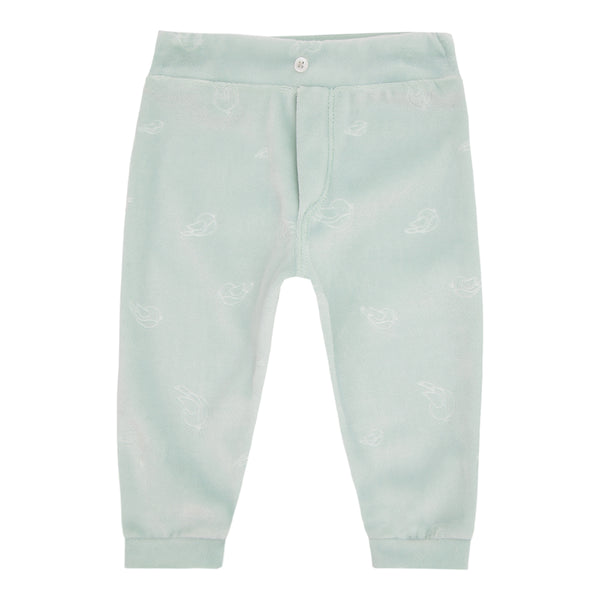 Calça Avulsa em Plush Jacquard Personalizado com Cós de Elástico e Detalhe de Braguilha Letut