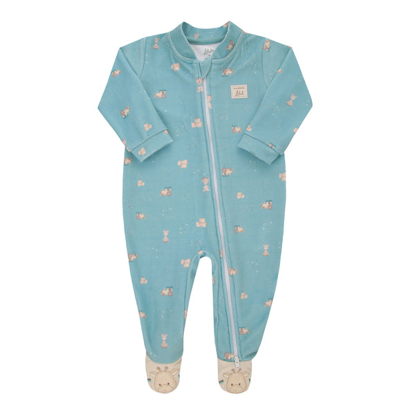 Macacão Longo Masculino Plush Estampado com Zíper Letut LT17261