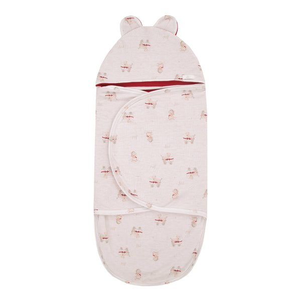 Saco de Dormir com Touca de Orelhinha em Malha Estampada Forrado em Microsoft Térmico Letut