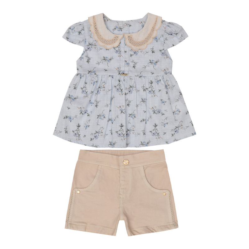 Conjunto Kids Verão Feminino Com Blusa Estampada e Shorts Paraiso - Image 5