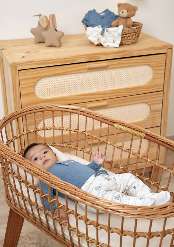 Conjunto Baby Longo com Body em Ribana Canelada e Calça Estampada com Cordão Decorativo Letut