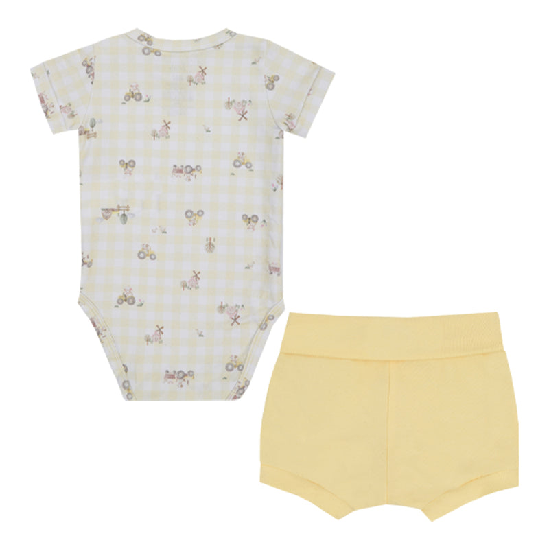 Letut Conjunto Curto com Body Estampado e Shorts com Cós Conforto Extra Largo e Bordados Delicados — Conforto Máximo para o Bebê - Image 5