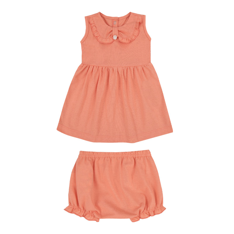 Letut Vestido Regata Bebê em Malha Trabalhada com Gola Laço e Tapa Fralda — Fresquinho e Fofo para o Verão - Image 5