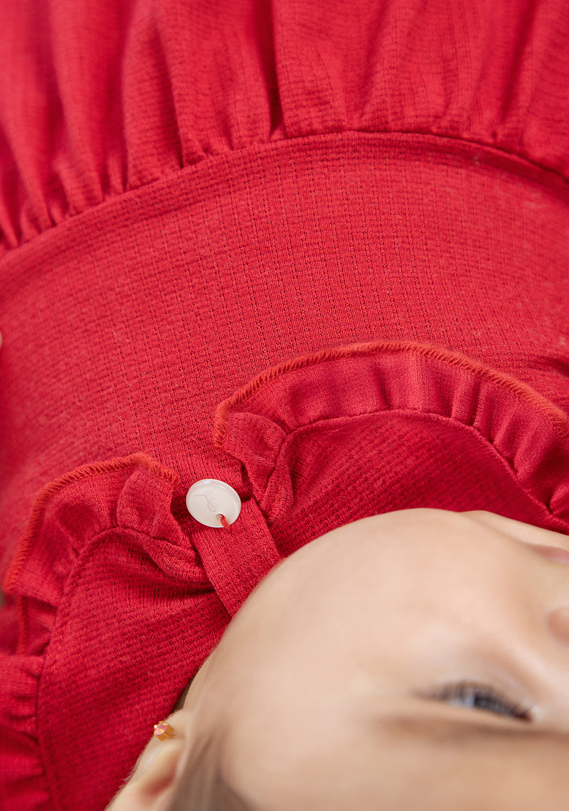 Letut Vestido Regata Bebê em Malha Trabalhada com Gola Laço e Tapa Fralda — Fresquinho e Fofo para o Verão - Image 2