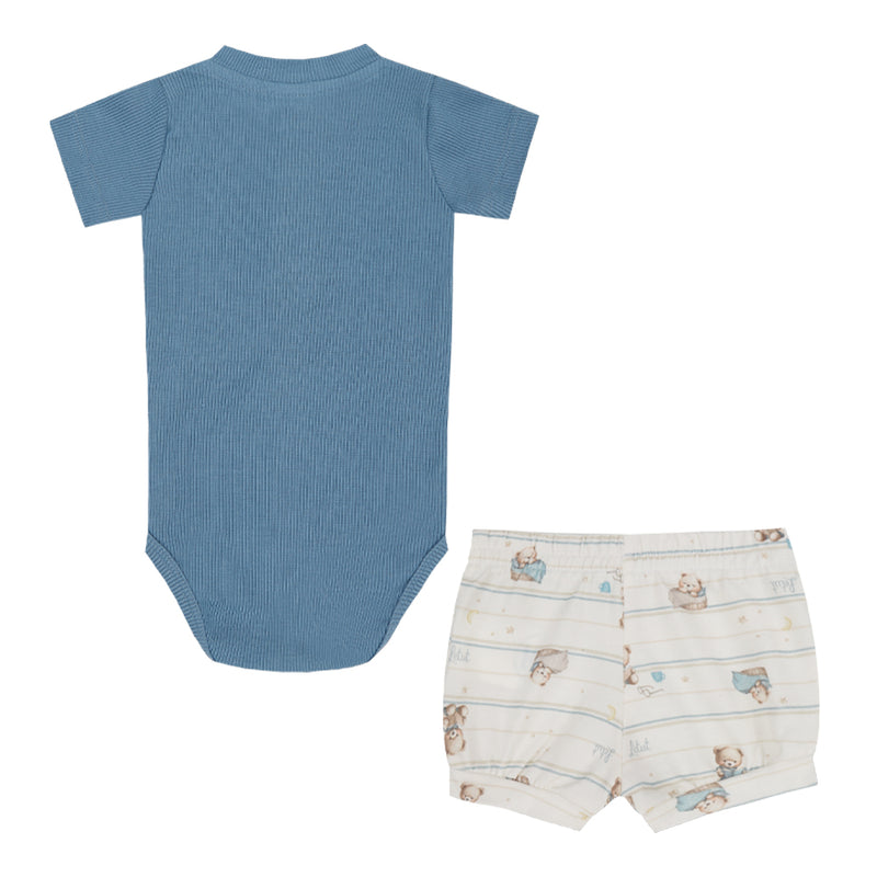 Conjunto Curto com Body em Ribana Canelada Super Confortável e Shorts Estampado com Cordão Decorativo Letut LT18222 - Image 5