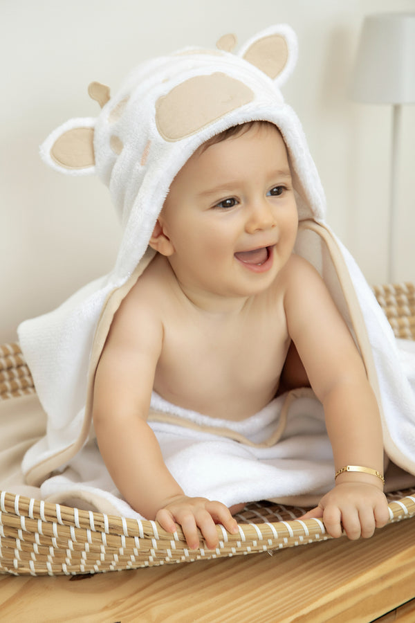 Toalha de Banho com Capuz em Lã Felpada Super Macia com Bordado Lúdico Letut