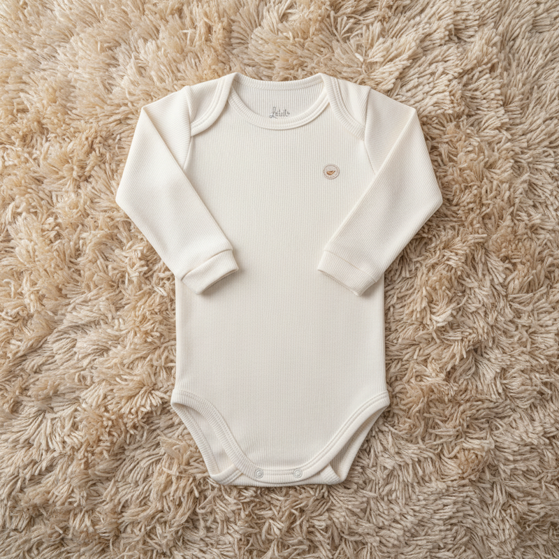 Letut Body Manga Longa Bebê Linha Amamentação em Malha Ribana com Fundo Extensor — Conforto Real para os Primeiros Dias - Image 11