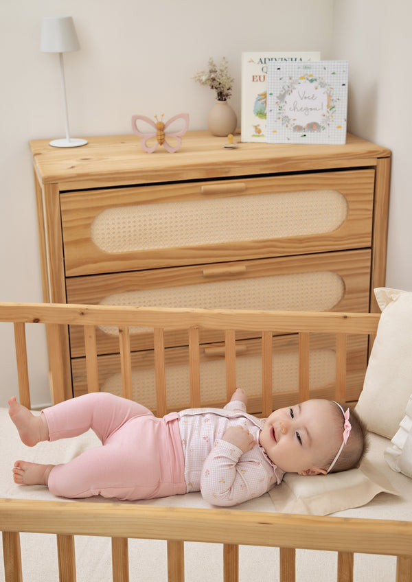 Conjunto Baby Longo com Body Frufru na Gola e Calça com Laço e Bordado no Bumbum Letut