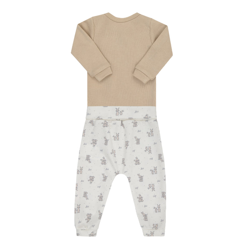 Letut Conjunto Longo Linha Amamentação com Body Manga Longa e Calça Estampada — Conforto Real para os Primeiros Dias - Image 5