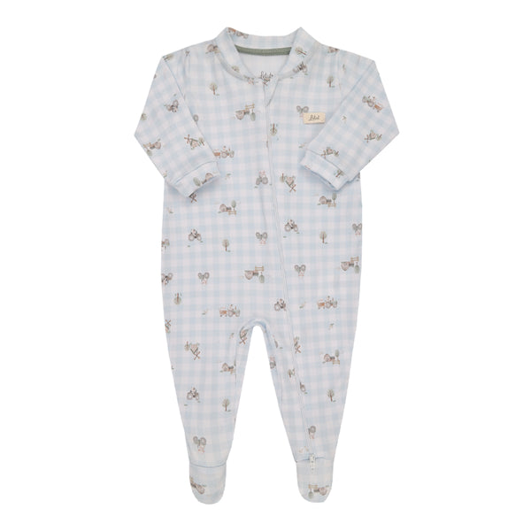 Macacão Longo Bebê em Malha Conforto Estampada com Zíper Duplo Letut