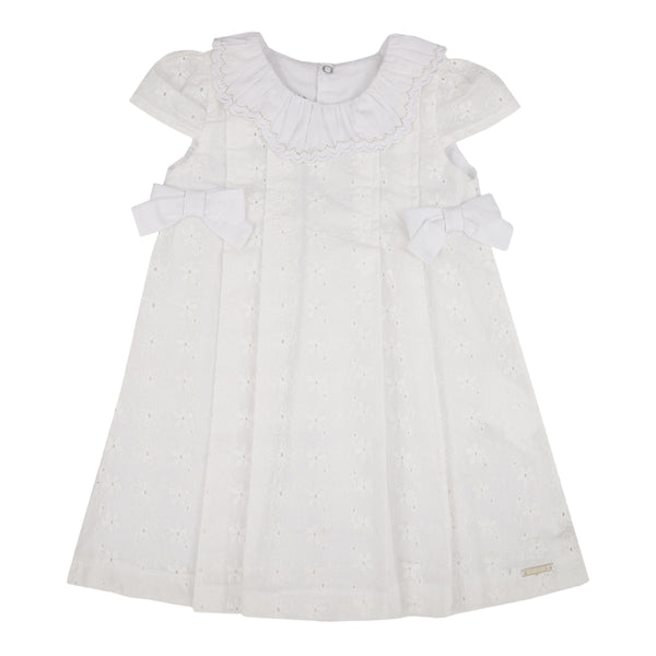 Vestido Broderie com Bordado na Gola e Laços Decorativos Paraiso 18687