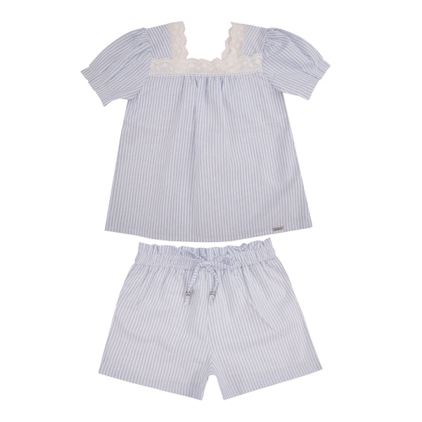 Conjunto Blusa Anarruga com Broderie e Shorts Clochard com Cordão Paraiso