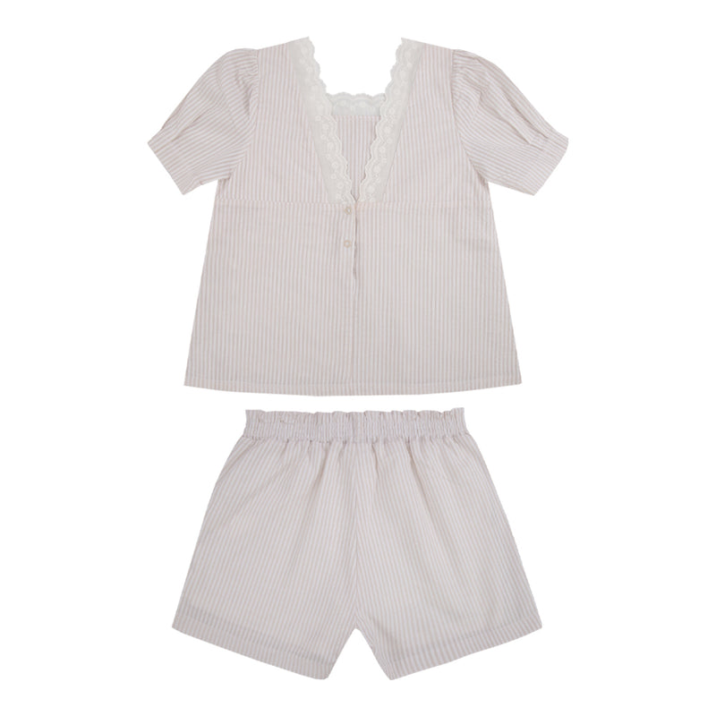 Paraíso Conjunto Menina Blusa Anarruga com Broderie e Shorts Clochard com Cordão — Charme Francês para sua Princesa - Image 5