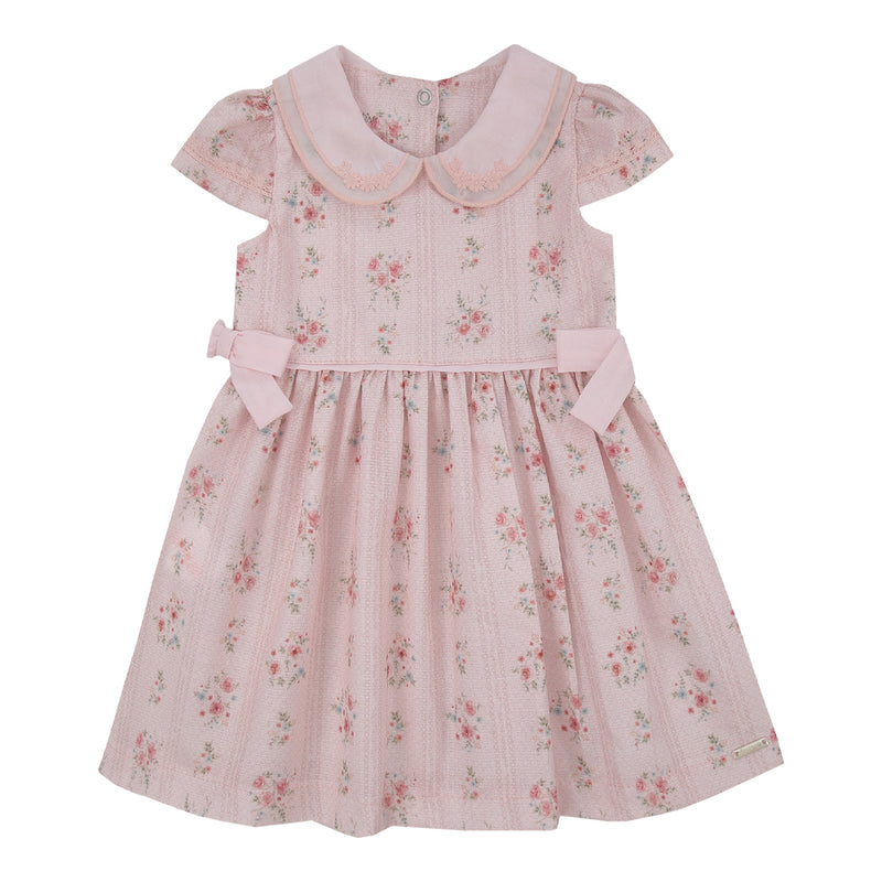 Paraíso Vestido Tricoline Floral com Bordado na Gola, Renda e Laços Laterais — Jardim de Flores para sua Princesa - Image 2