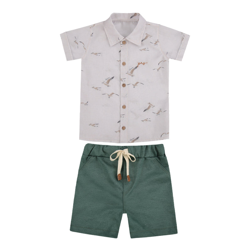 Paraíso Conjunto Menino Camisa Estampada com Shorts Malha Roma Color — Estilo Tropical para Aventuras ao Sol - Image 2