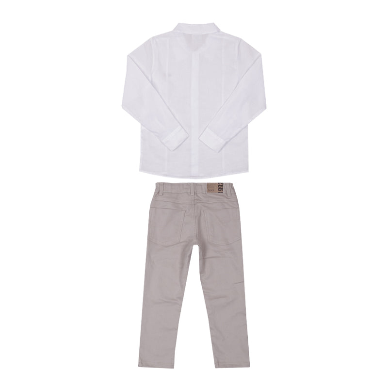 Conjunto Camisa Cambraia Manga Longa e Calça Sarja Casual Elegante Paraiso 16320 - Image 5