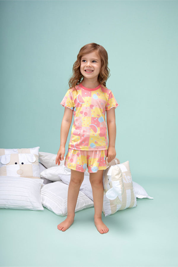 Conjunto Home Paraiso Infantil Feminino Frufru Manga e Cós Clochard