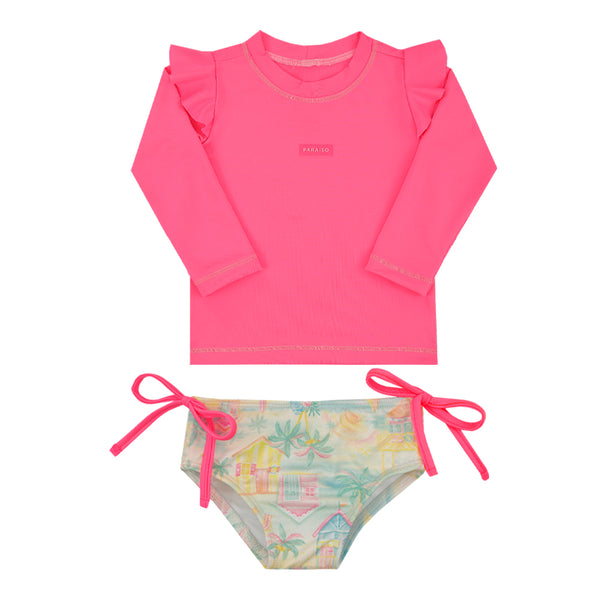 Conjunto Praia Paraiso Feminino Manga Longa com Proteção UV