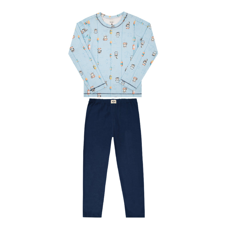 Conjunto Infantil Paraiso Home Manga Longa Malha Conforto Masculino - Image 5