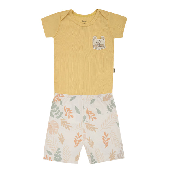 Conjunto Paraiso Home Baby Masculino Malha Ribana Conforto Bordado