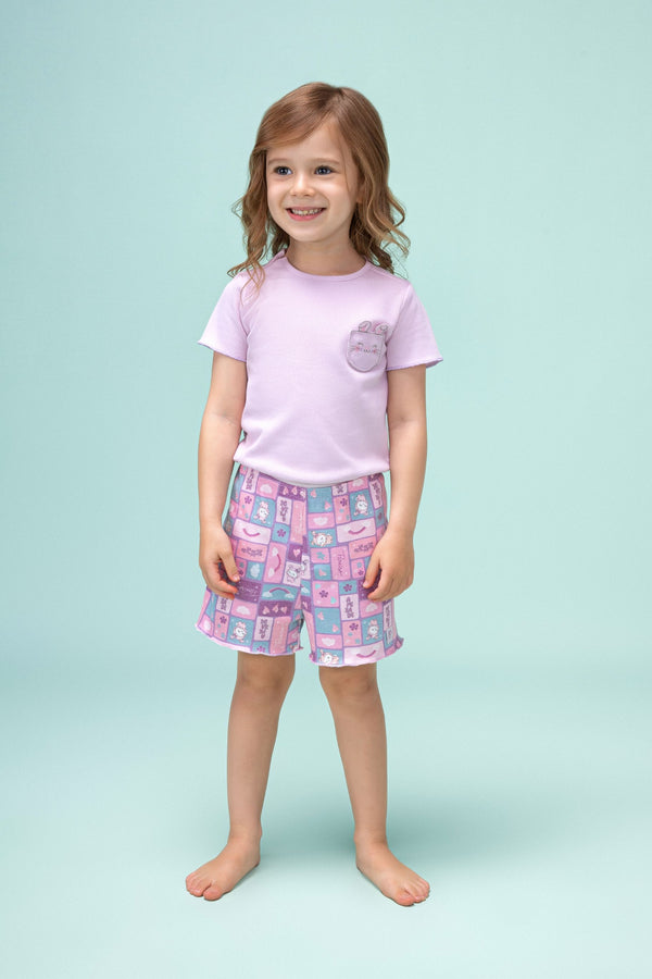 Conjunto Infantil Feminino Paraiso Home Malha Canelada Conforto e Estilo