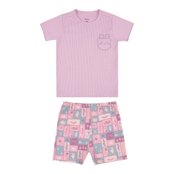 Conjunto Infantil Feminino Paraiso Home Malha Canelada Conforto e Estilo