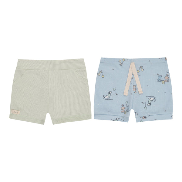 Kit Shorts 2 Peças Malha Ribana Letut Masculino Conforto Bebê
