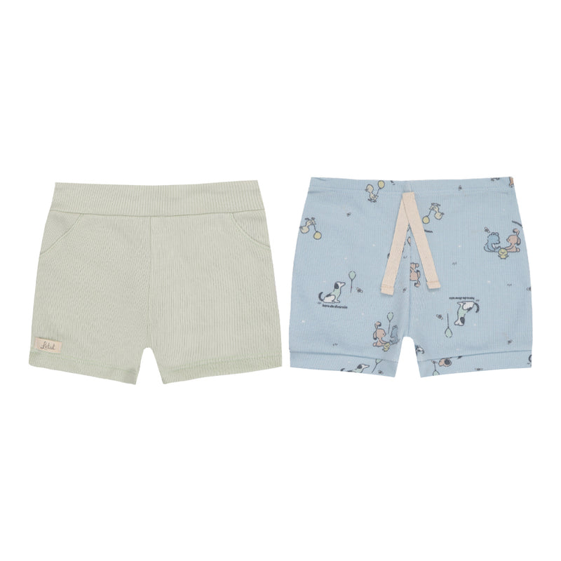 Kit Shorts 2 Peças Malha Ribana Letut Masculino Conforto Bebê - Image 2