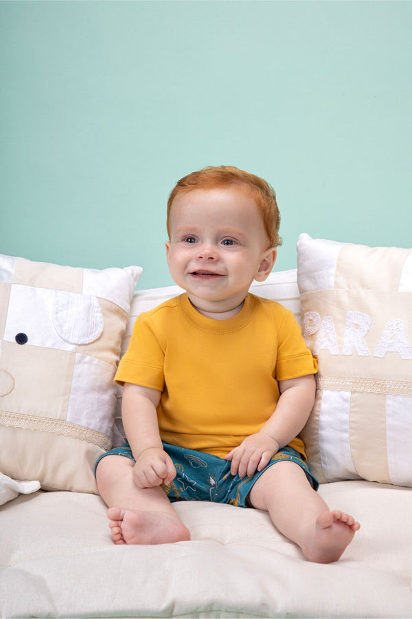 Conjunto Home Paraiso Masculino Baby Gola Redonda e Shorts Estampado