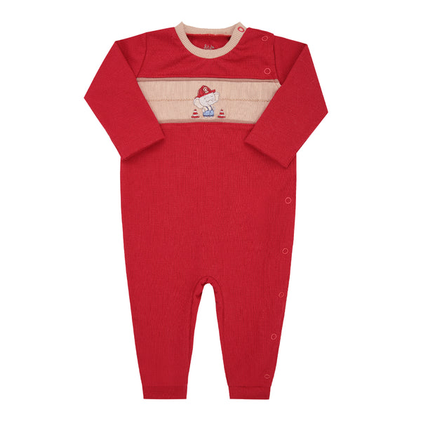 Macacão Longo Tradicional Letut Baby com Bordado Amigos e Botões