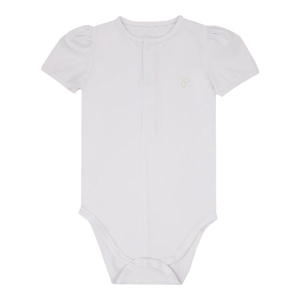Body Meia Manga Paraiso Comfort Kids com Strass e Franzido Delicado Verão Paraiso - 18952