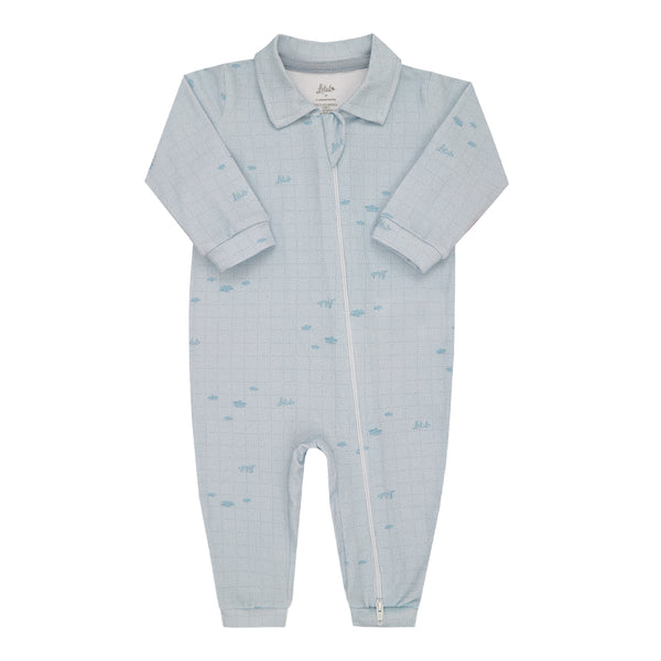 Macacão Longo Letut Baby Malha Conforto Estampada Zíper Duplo Masculino