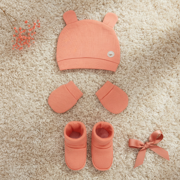 Kit Presente Amamentação 3 Peças Malha Ribana Letut Baby Unissex