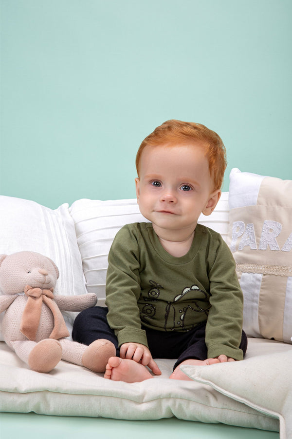 Conjunto Infantil Paraiso Home Manga Longa Conforto Tradicional 2 Peças