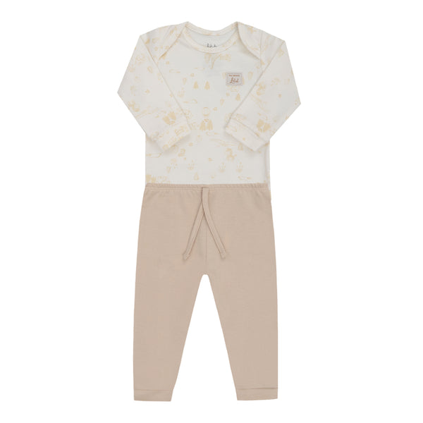 Conjunto Baby Longo Letut Malha Conforto Gola Expansível Unissex