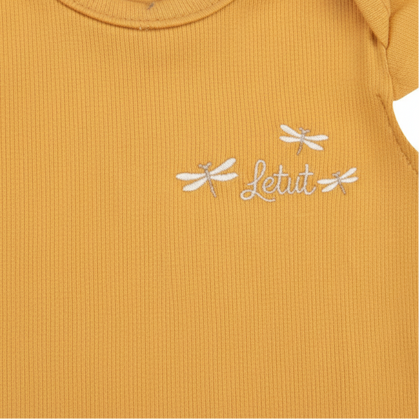 Conjunto Baby Feminino Letut Body Manga Curta e Shorts Malha Conforto