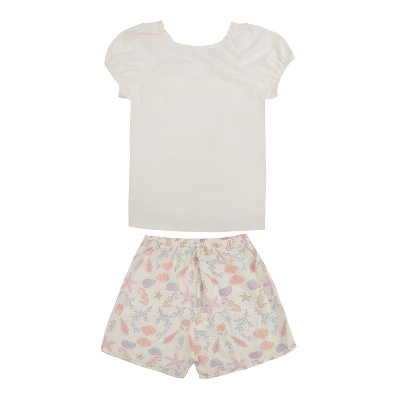 Conjunto Infantil Paraiso Fashion com Blusa Malha Conforto e Shorts Saia Viscose - Image 5
