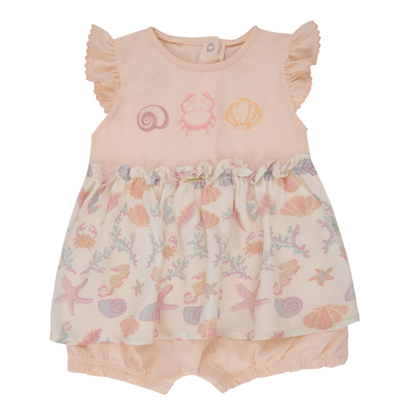 Macacão Curto Paraiso Baby com Babado e Detalhe Crochê Feminino - Image 5