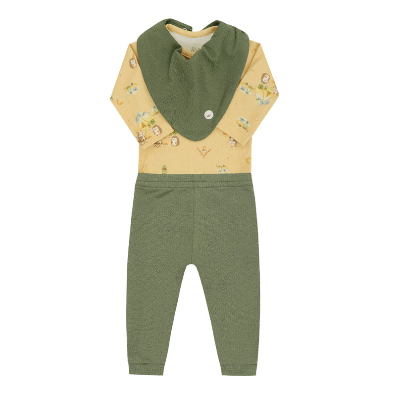 Kit Presente Bebê Letut 3 Peças Body Manga Longa, Calça e Bandana - Image 2