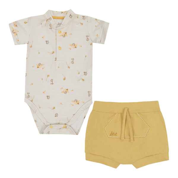 Conjunto Baby Letut Comfort com Body Estampado e Shorts Decorativo
