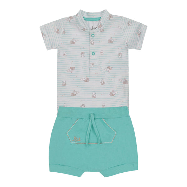 Conjunto Baby Letut Comfort com Body Estampado e Shorts Decorativo