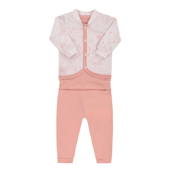 Kit Presente Letut 3 Peças Malha Conforto Unissex Manga Longa Bebê