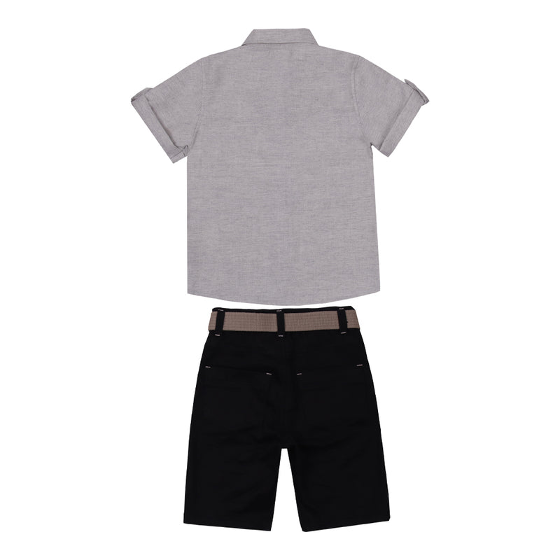 Conjunto Infantil Masculino Paraiso Camisa Martingale e Shorts com Cinto - Image 2