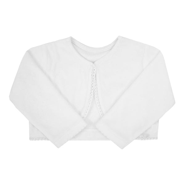 Bolero Cerimônia Plush Manga Longa Paraiso com Detalhes Exclusivos Branco