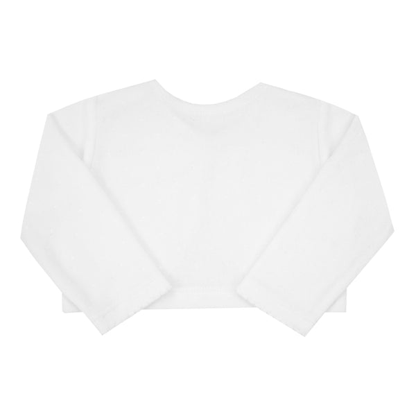 Bolero Cerimônia Plush Manga Longa Paraiso com Detalhes Exclusivos Branco